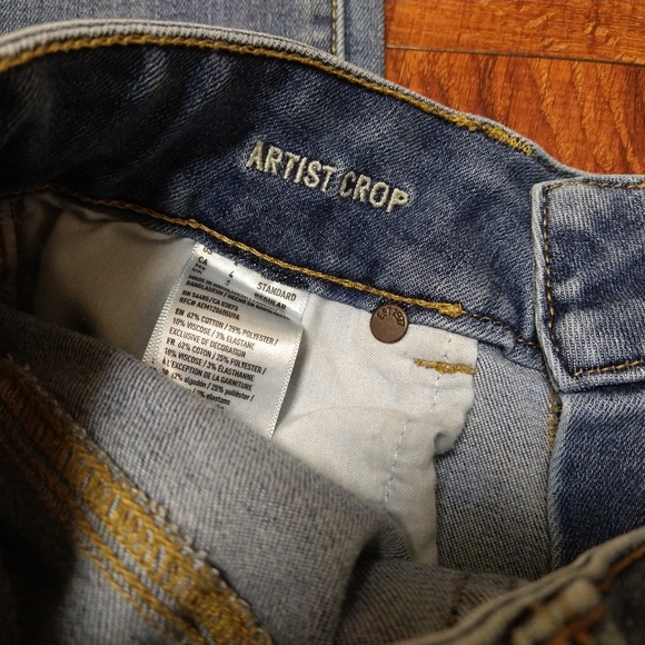 American Eagle Outfitters Super Stretch Blue Jeans Artist Crop Women's Size 4 - Picture 5 of 7